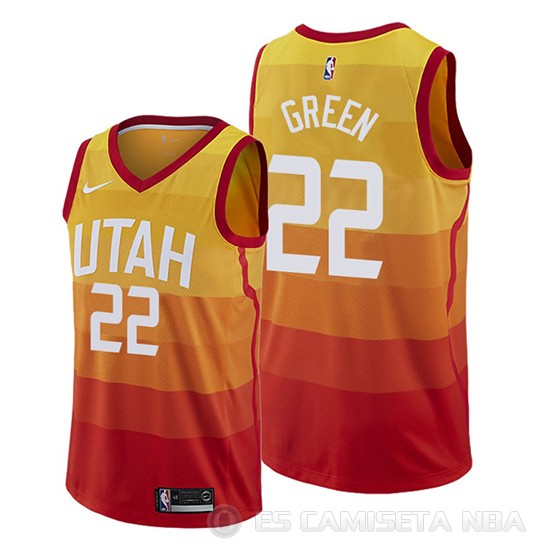 Camiseta Jeff Green #22 Utah Jazz Ciudad Naranja - Haga un click en la imagen para cerrar
